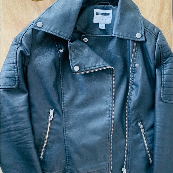 NOISY MAY Faux Leather Bomber Jacket - Picture 2 of 3